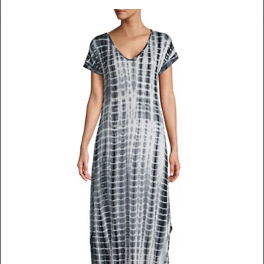 FAVLUX Tie-Dye Cap Sleeve Maxi Dress, L